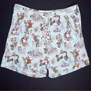 Showstoppers Bamboo Light Blue Dalmatian Print Lounge Shorts Size Small